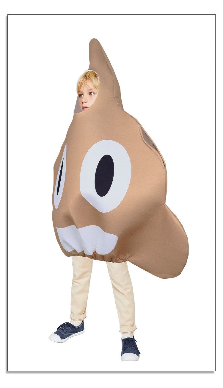Funny Daddy Poo Costume & Mona Lisa Parody Mural Cosplay Outfit for Halloween School Party Parent-Child Matching Set
