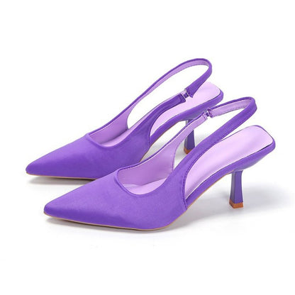 2024 Novas Sandálias Femininas Sexy de Salto Alto com Bico Fino Luxuosas, Scarpins Rasos da Moda, Sapatos Femininos de Festa e Casamento com Salto Agulha