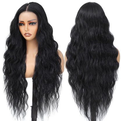 13X4 Lace Frontal Synthetic Body Wave Wigs Ombre Brown Heat Resistant Fiber Blond Swiss Transparent Lace Front Wigs For Women