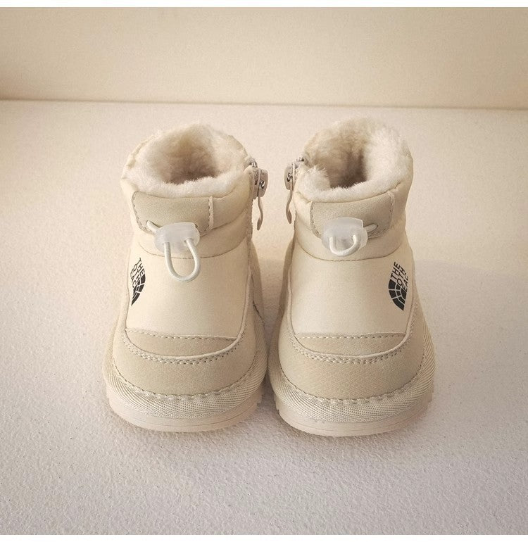Children's Snow Boots Winter Boys Plush Thicken Platform Cotton Shoes Comfortable Girls Warm Waterproof Fashion Warm Plush Shoes