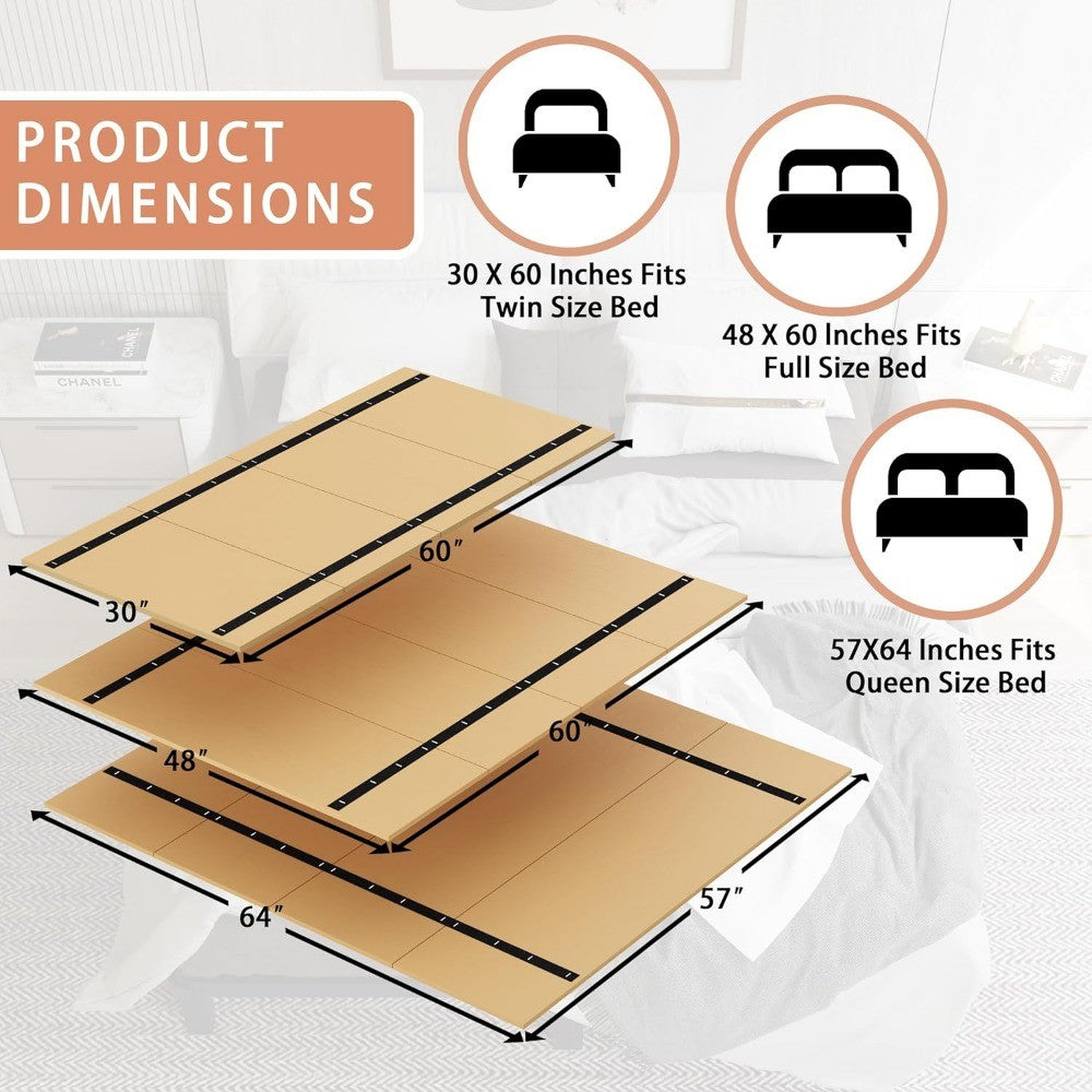 Folding Box Spring Twin Size Bed Support Slats with Bunkie Board for Enhanced Mattress Support