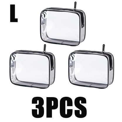 1/3pc Travel Organizer Bath Toiletry Wash Storage Bag Multifunction Large Capacity Waterproof Transparent With Zipper Women Gift