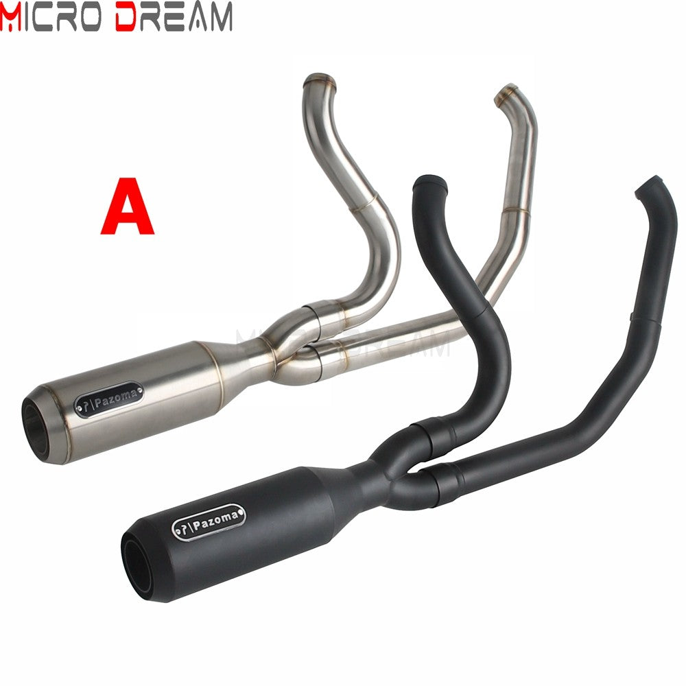 2 into 1 Motorcycle Engine System Pipe Slip on Exhaust Mufflers For Harley Street Glide ST FLHXST EFI FLHX Special FLHXS 2017-25