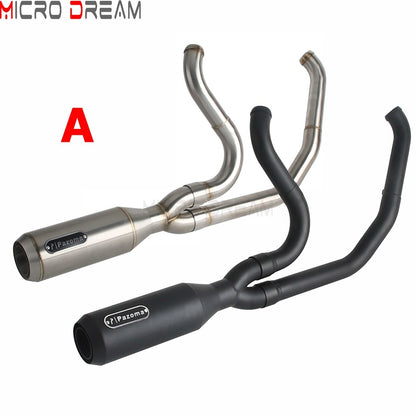 2 into 1 Motorcycle Engine System Pipe Slip on Exhaust Mufflers For Harley Street Glide ST FLHXST EFI FLHX Special FLHXS 2017-25