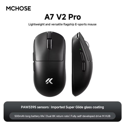 MCHOSE A7 Ultra Mouse Gamer Sem Fio Sensor de Alta Precisão Pixart3950 Design Leve Taxa de Polling de 8000Hz Chip Principal Realtek