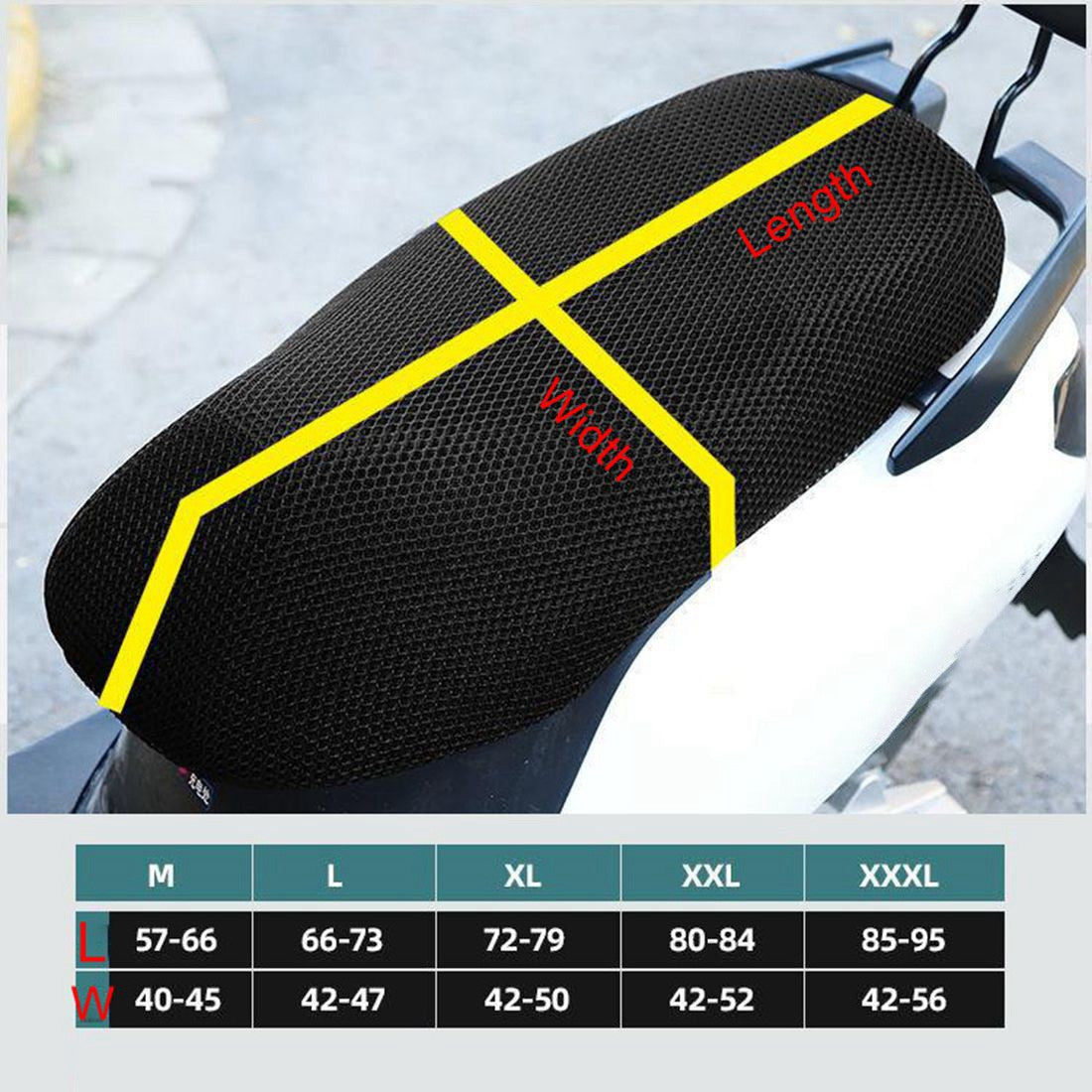 Capa de Assento de Motocicleta em Malha 3D Respirável Antiderrapante para Quatro Estações Capas de Assento de Scooter para Motocicleta Almofada Acessórios M/L/XL/XXL/XXXL