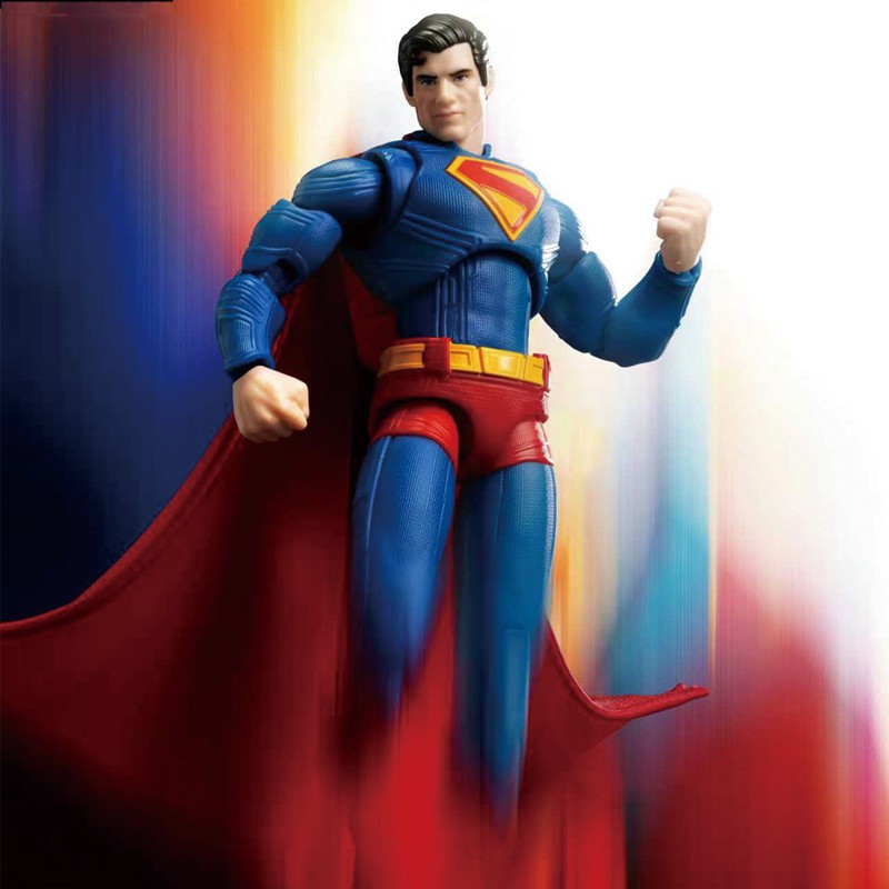 Original BLOKEES Justice League DC Superman Bonecos de Ação Modelos de PVC Articulações Móveis Enfeite de Mesa Brinquedos de Montar Presentes de Aniversário