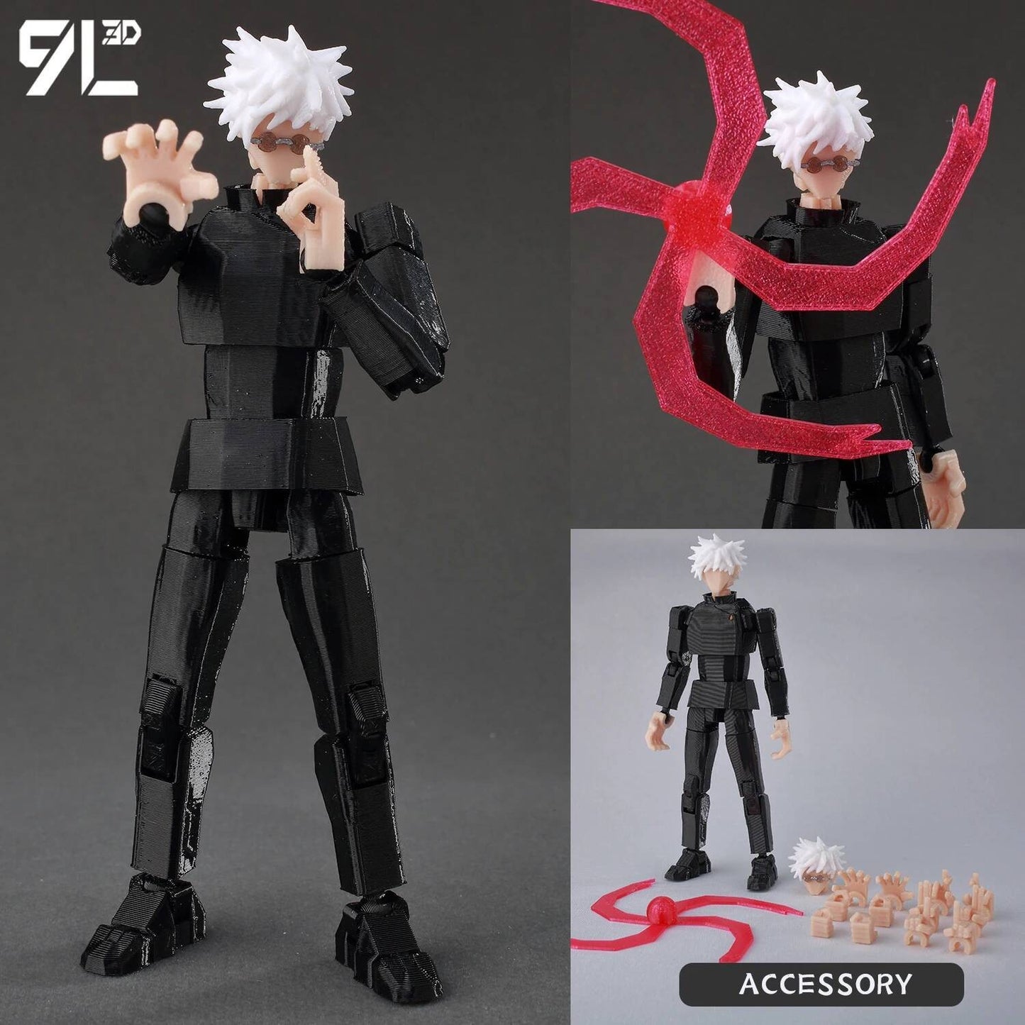 9L3D Anime Impresso Jujutsu Kaisen Sukuna Yuji Yuta Satoru Gojo Bonecos Sorte Dummy 13 Articulados para Modelagem Brinquedos Manequins