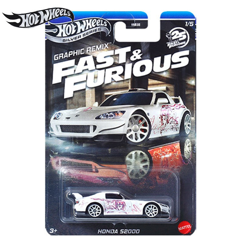 Hot Wheels Velozes e Furiosos HNR88L Carros Colecionáveis Die-Cast Escala 1/64: Honda S2000 Lancer Evolution VII Nissan Silvia S15