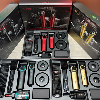 VGR 001 977 new hair trimming set high-end men's hair clipper intelligent digital display electric pusher carving and whitening