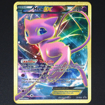 Pokémon 183200 Pontos Alto HP Cartas de Metal Douradas Pretas Inglês Francês Vmax Mega GX Coleção de Cards Charizard Pikachu Mewtwo