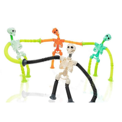 1-16PCS Fidget Toys Transformable Telescopic Toys Halloween Sensory Toys Kids Prize Suction Cups Skeleton Person Stretching Tube