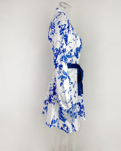 Autumn Winter  Womens Dresses V-neck Wrap Up Dress for Women Woman Clothing Korean Version long sleeve Loose Elegant dress Skirt