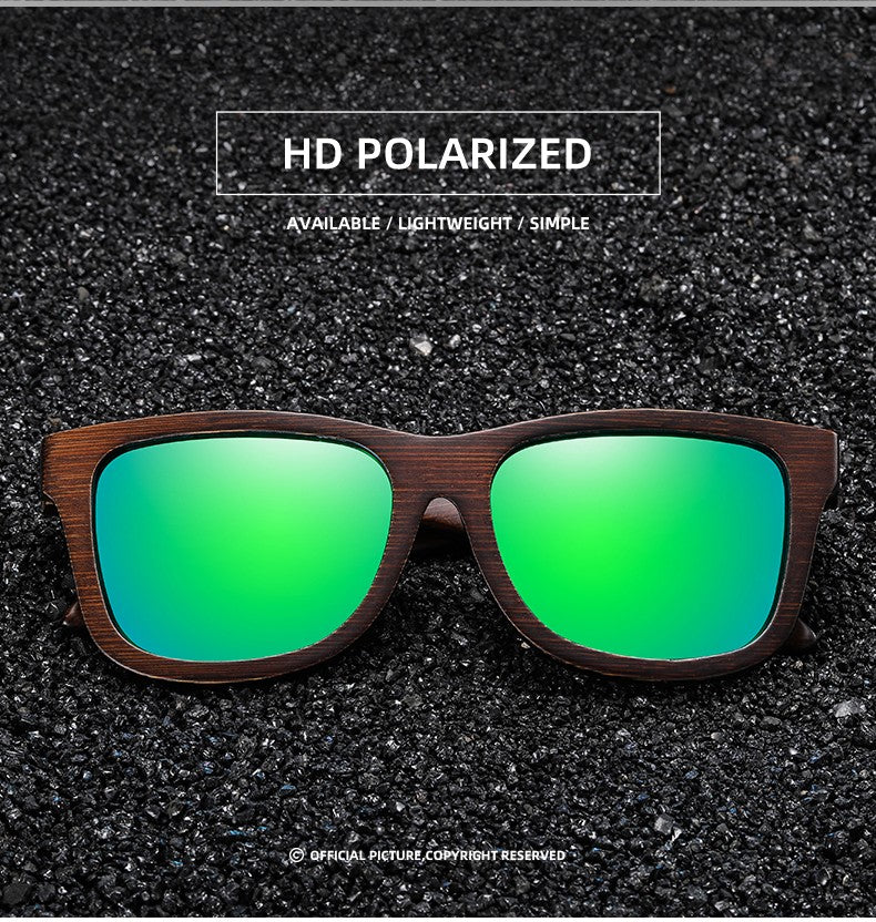 Óculos De Sol GM De Madeira De Bambu Natural Feitos À Mão Polarizados Lentes Com Revestimento Espelhado Com Caixa De Presente