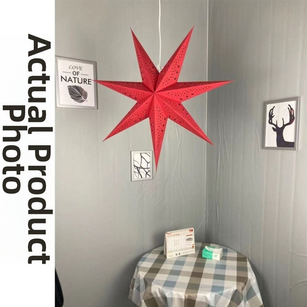 New 50/70cm Hollow Star Pendants Christmas Decorations Eid Mubarak Star Lanterns Folding Hanging Paper Stars Party Decorations