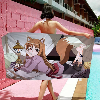 Spice And Wolf Beach Towel For Kids Personalized Bath Towel Pool Towel Vacation Gift Picnic Towel Party Gift