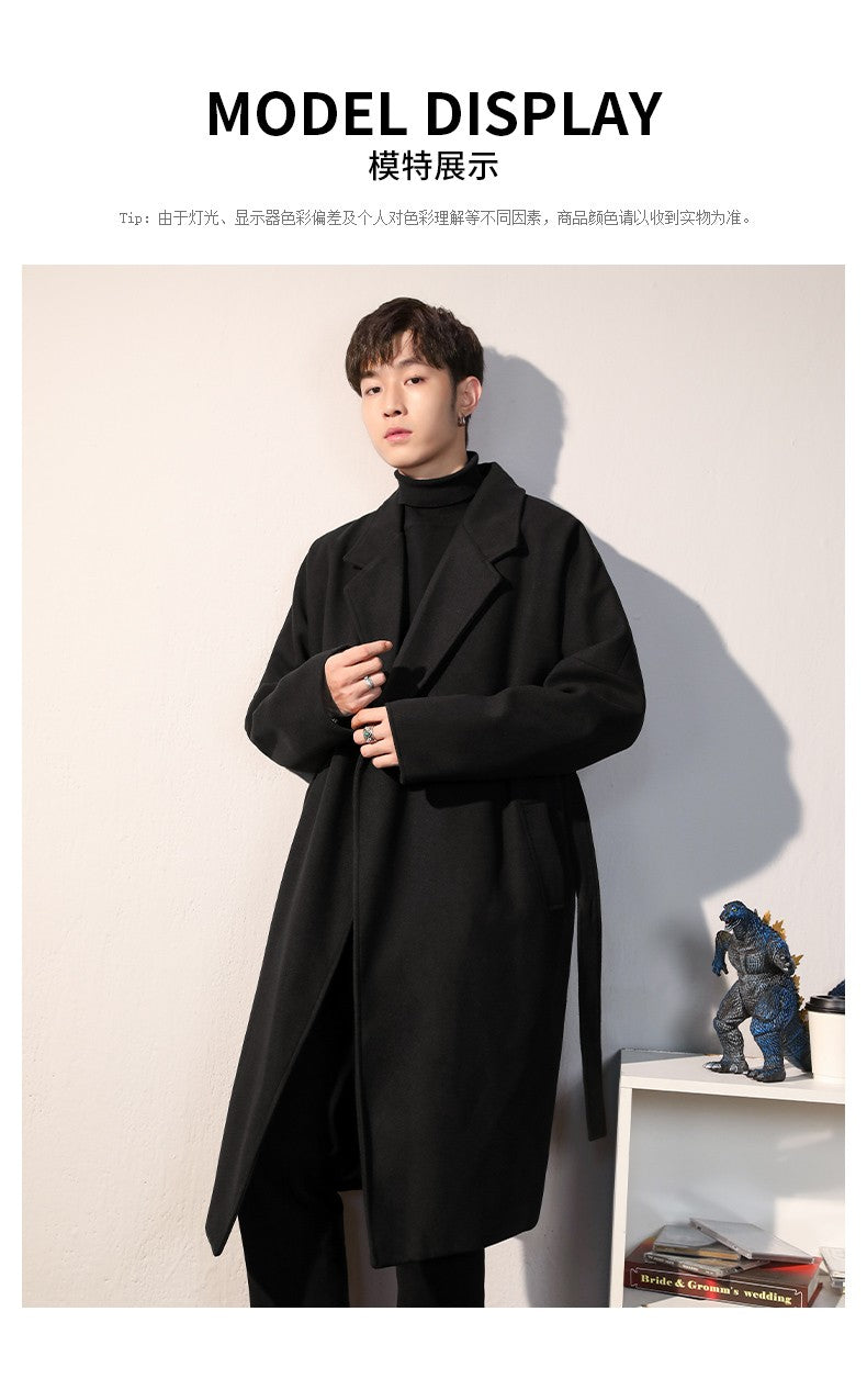 Men's Winter luxury Cardigans Trench Male Black Wool Overcoat Coat Black Long Padding Coat Men's Clothes Jac Windbreaker For Men