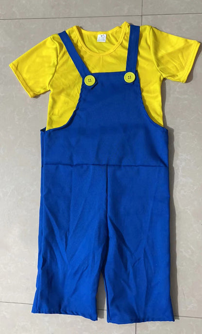 Game Super Brother Marios Luigi Bros Cosplay Costumes Short-sleeved T-shirt Overalls Suit Man Kids Carnival Halloween Costumes