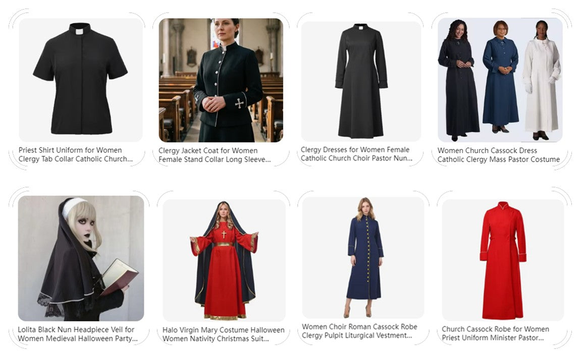 Nun Dress Halloween Costume for Women Scary Cosplay Mary Priest Dresses