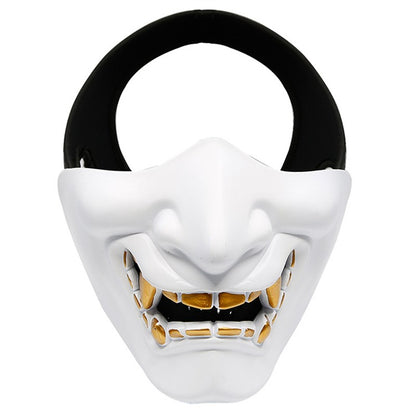 Masks Half Oni Cosplay Decor Samurai Mens Room Party Costume Face Japanese Masquerade Halloween Resin Mask Props Gifts Accessory