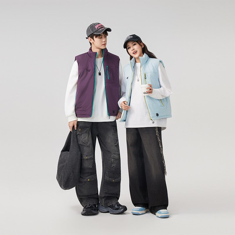 Colete Masculino e Feminino para Pesca ao Ar Livre Casual Corta-Vento Respirável Quente Macio e Confortável para Inverno à Prova de Frio Roupa de Algodão Respirável