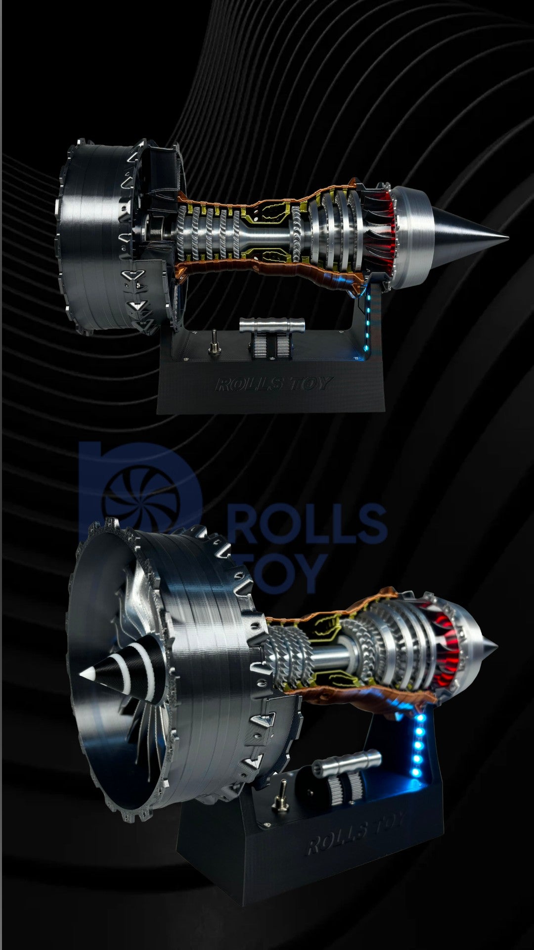 Trent 900 Ultra Precise Turbofan Model 200 Plus DIY Parts With Brushless Motor Engineering Student Training Kit