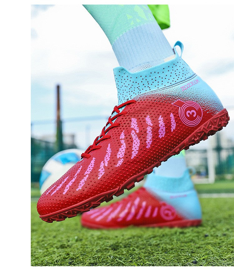 New High Top Football Shoes Cleats Soccer Shoes Boys And Girls Broken TF Nails For Adult Competitions Long Nails Training Boots