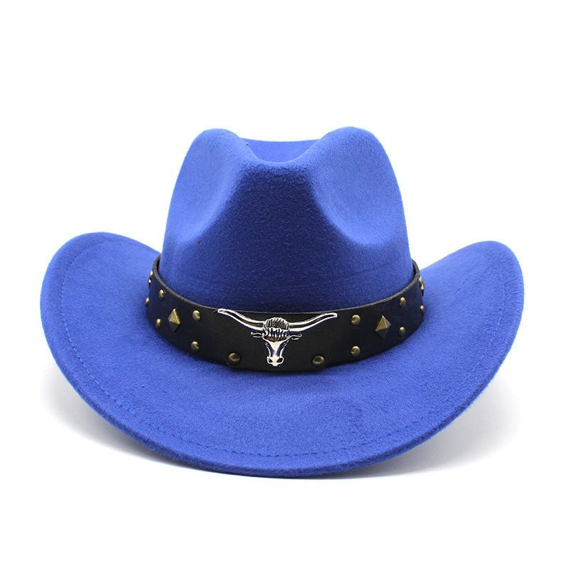 New Women's Men's Wool Western Cowboy Hat For Gentleman Lady Winter Autumn Jazz Cowgirl Cloche Sombrero Caps 2 Big Size
