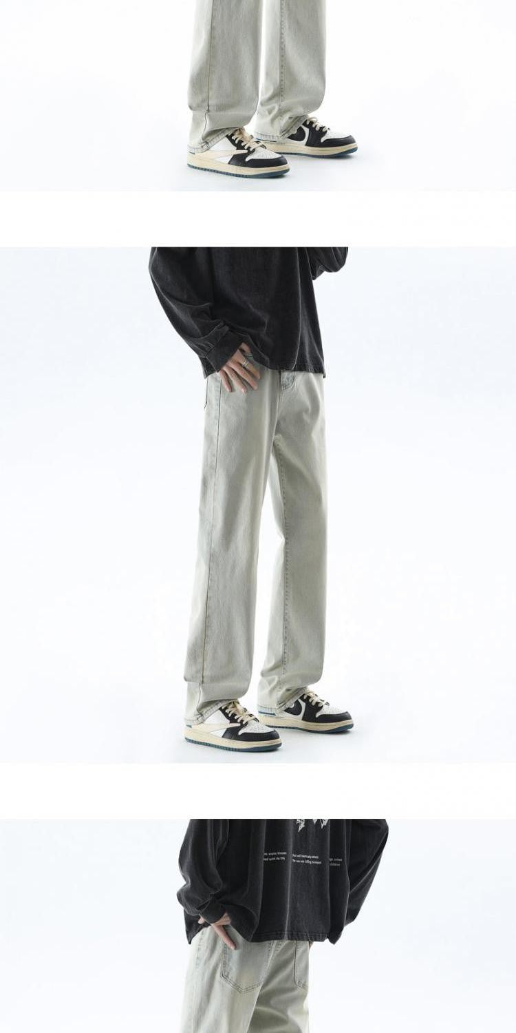 Cleanfit Extended Length Men's Jeans High Waist Slim Straight Leg Micro Flared Pants Bla Knife  Faionable Tall Size