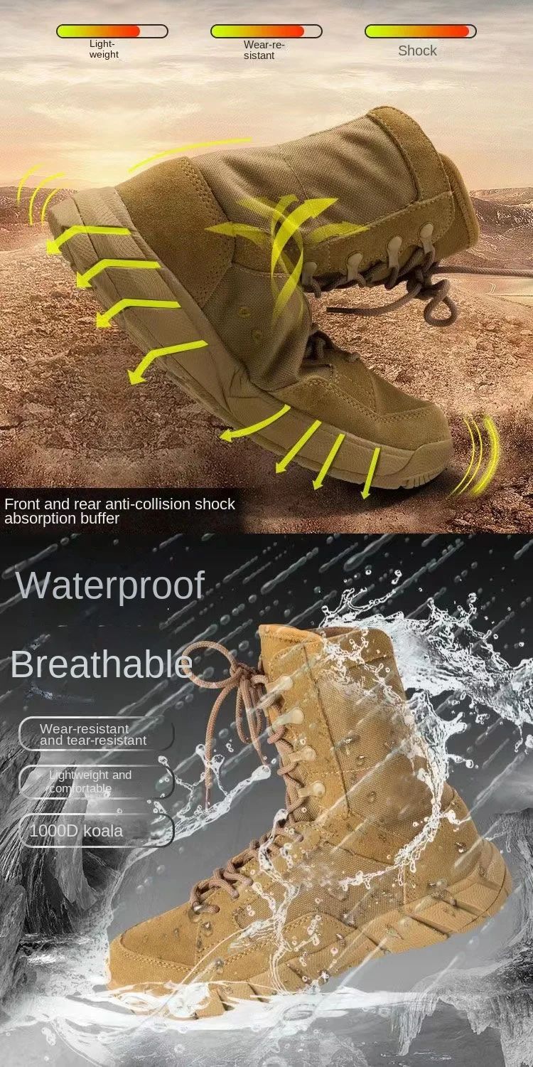Botas Masculinas de Caminhada ao Ar Livre de Alta Qualidade Botas Táticas de Deserto Masculinas Botas Militares de Combate Masculinas