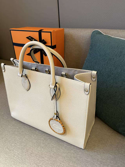 2025 Luxury Shoulder Bag with Original Logo Women's Soft Leather Tote Bags Fashion Designer Brand Handbags Adjustable Strap