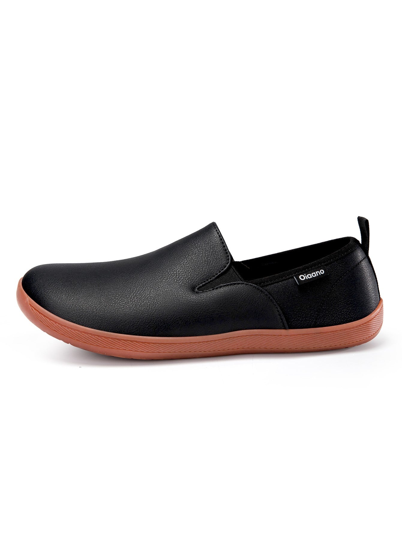 Oiaano  Wide Toe Men Minimalist Shoes  Comfortable Sneakers Leather Casual Shoes Black Slip On Leisure Loafers  Drive  Office