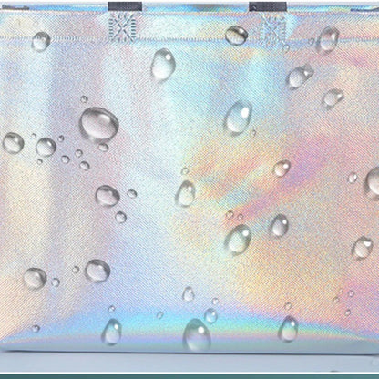 10Pcs Reusable Silver Laser Tote Bag Durable Non Woven Gift Shopping Bag for Wedding Bridesmaid Party Birthday Eco Friendly