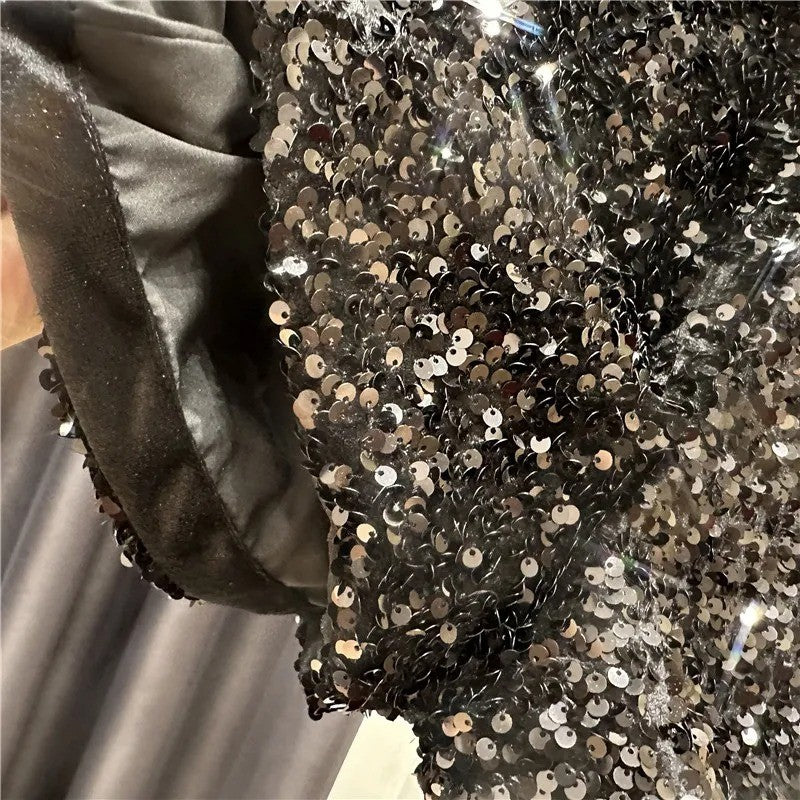 New Autumn Black Velvet Shorts Women Sequined Shiny Versatile Short Pants Clubwear Shorts Hot Pants High Street