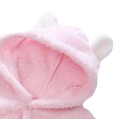 Winter Newborn Baby Plush Bodysuit Jumpsuit Cartoon Hoodies Boy Girl Romper Twins Clothes Korean version 0-12M