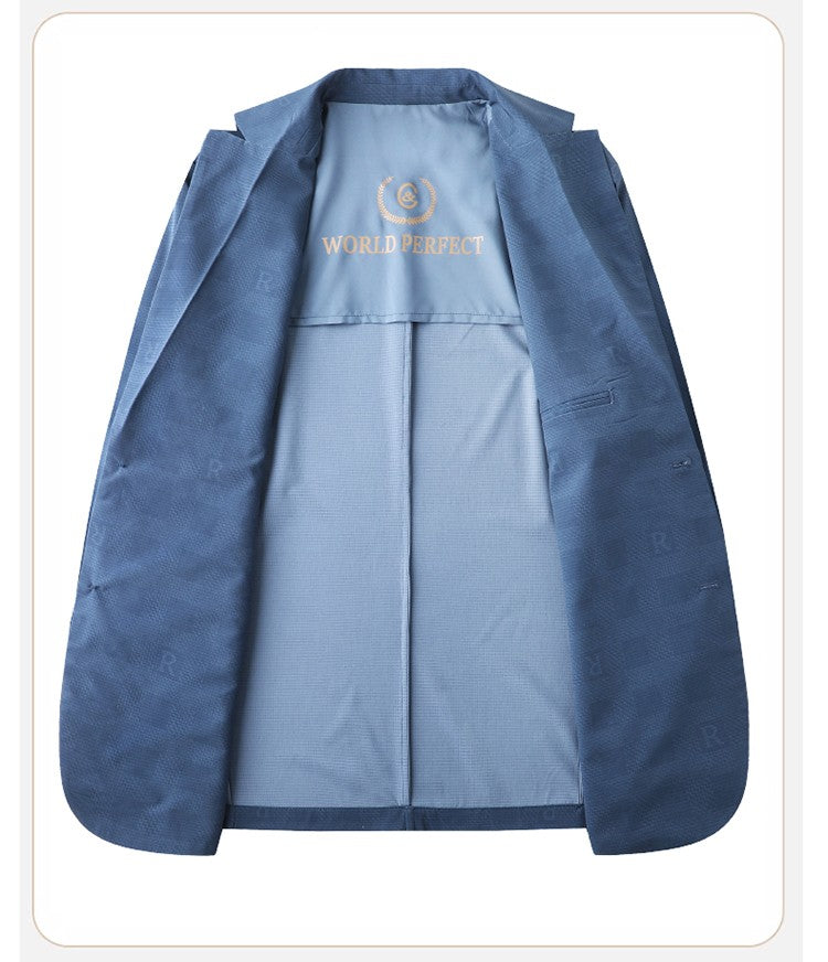 Large Size Thin Ice Silk Suit High Elastic Lightweight Breathable Casual Sun-Protective Smooth Light Luxury Jacket