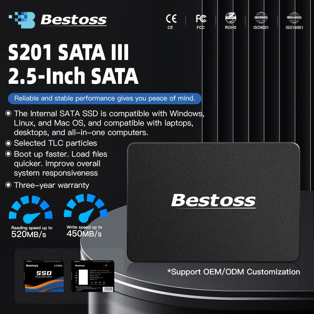 SSD Bestoss 2.5 polegadas SATA 3 120GB 128GB 240GB 256GB 480GB 512GB 960GB 1TB disco rígido interno SSD