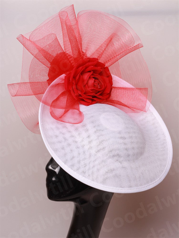 Fascinator Feminino Azul Marinho Chic Chapéu Elegante para Royal Ascot Millinery Noiva Casamento Coquetel Acessórios de Cabelo Véus e Acessórios para Cabeça