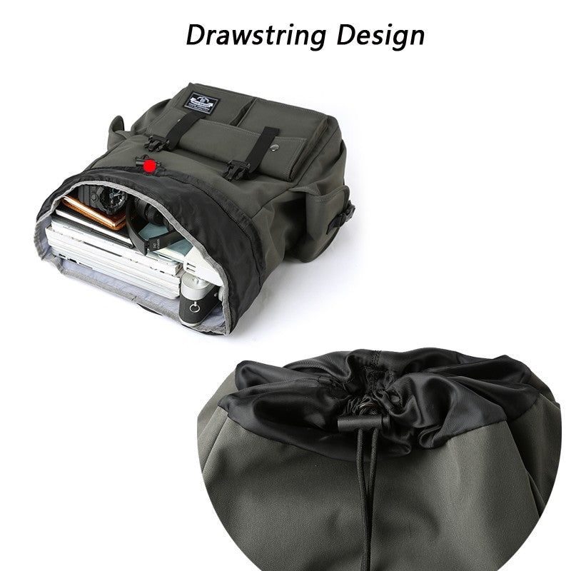 Mochila Masculina Impermeável de Grande Capacidade com Cordão para Homens Oxford Durável Viagem Faculdade Aluno Notebook Escola Livros