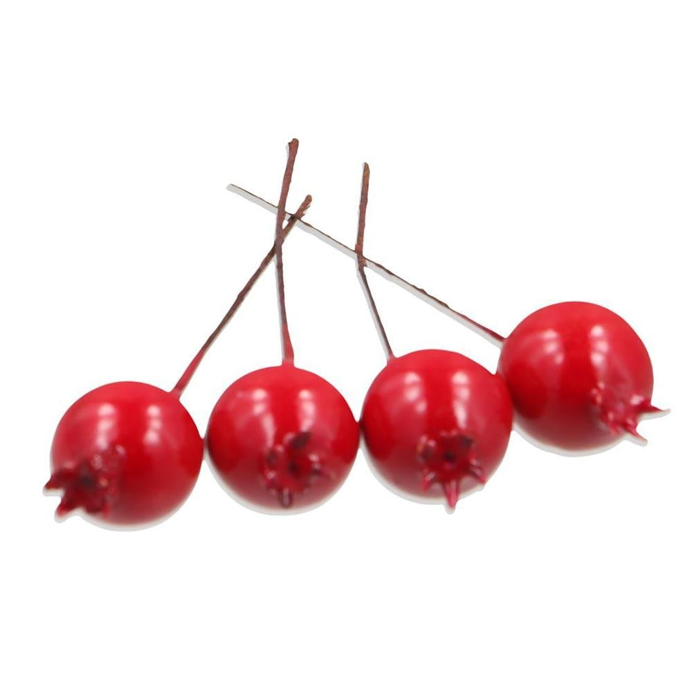 Plastic 20pcs Christmas Red Flower Home Decor Fake Pomegranate Wedding Decoration Artificial Fruit Simulation Berries