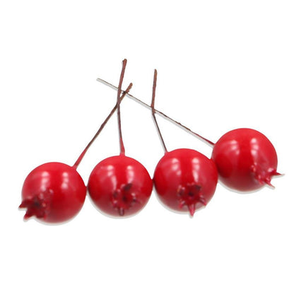 Plastic 20pcs Christmas Red Flower Home Decor Fake Pomegranate Wedding Decoration Artificial Fruit Simulation Berries