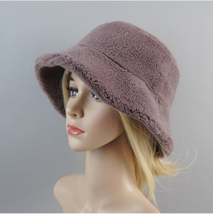 Chapéu de Pele de Carneiro Shearling Partículas Chapéus Femininos Inverno Quente Clássico Luxuoso Bonés de Alta Qualidade Chapéu Feminino Moda Novo Design Chapéu de Balde