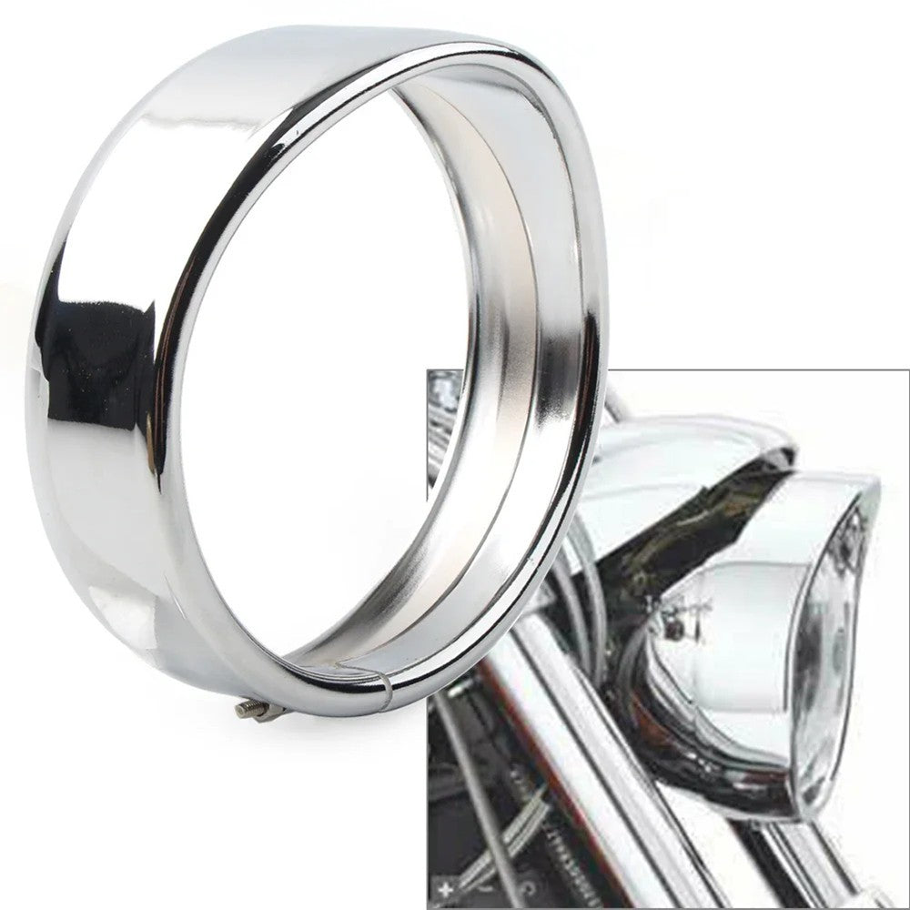 Anel de Acabamento do Farol de Viseira de 5,75 Polegadas Anel Decorativo de Borda do Farol de Motocicleta de 5 3/4" Para Harley Sportster 883 1200 Dyna Softail