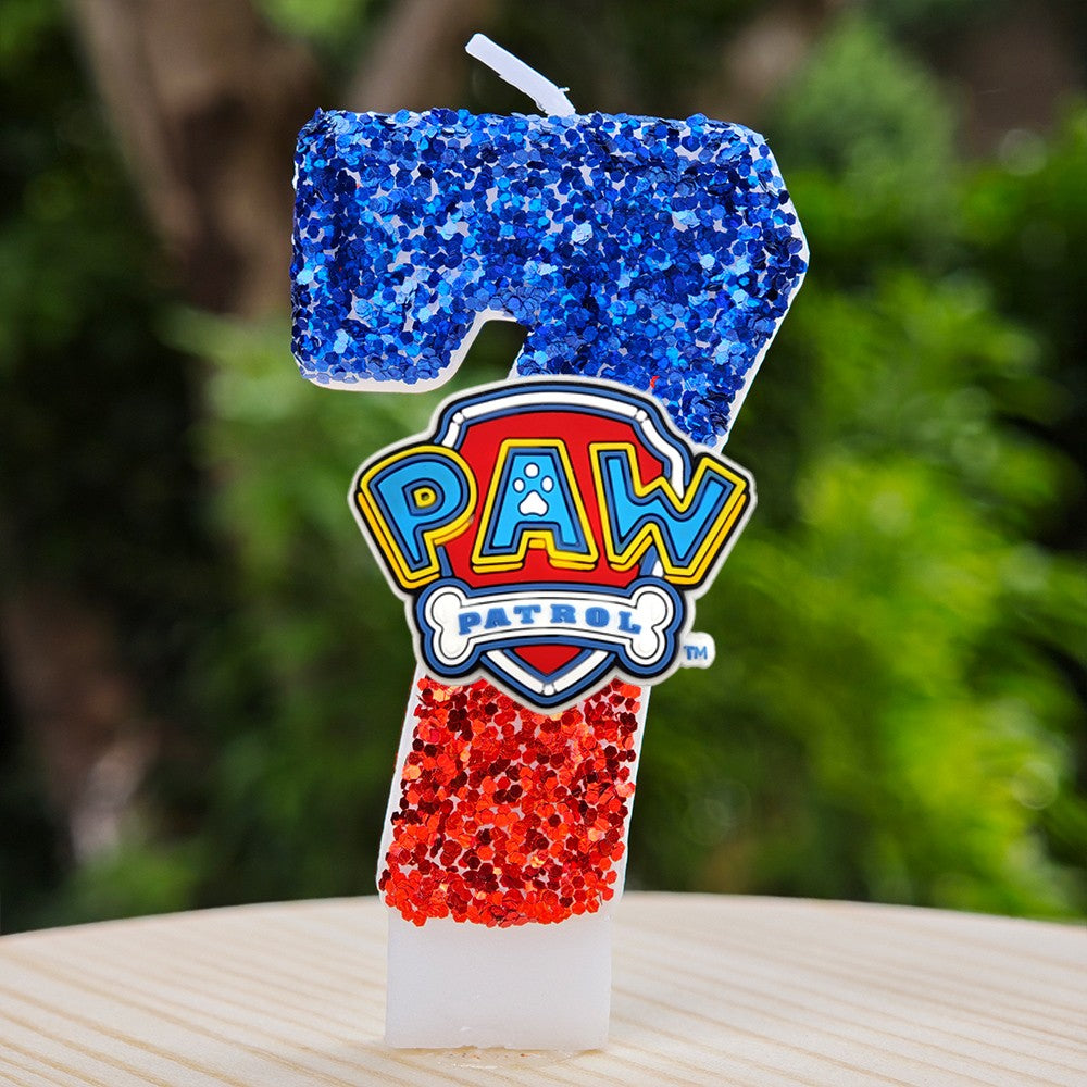 Paw Patrol Candle 0-9 Number Candle Paw Patrol Cartoon Character Party Cake Plug-in Birthday Cake Decoration Baby Shower Gift