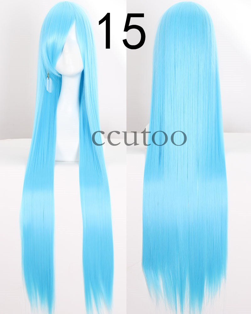 ccutoo 100cm Peruca de Cosplay Reta Sintética de Cabelo Longo de Alta Temperatura 82 Cores Disponíveis