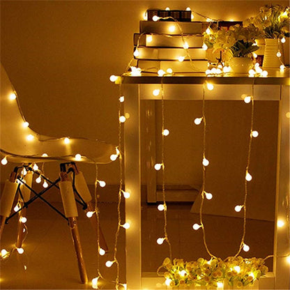 5M 10M 20M 30M 50M Cherry Balls LED Fairy String Lights  220V 110V Operated Wedding Christmas Outdoor Room Garland Decoration