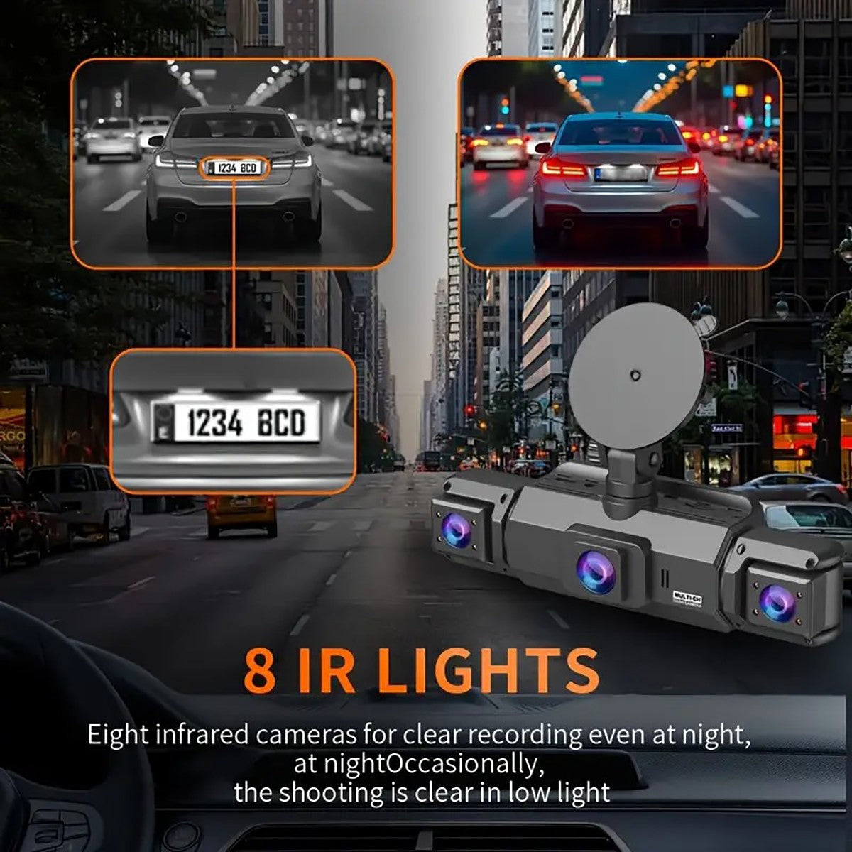Câmera Veicular 4 Canais 360° Carro DVR Black Box 128G Câmera Frontal Esquerda Direita Traseira Gravador de Vídeo G-Sensor Monitor de Estacionamento 24H