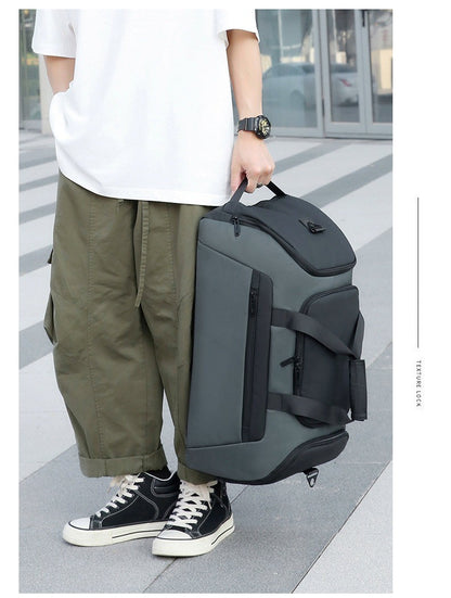 Custom logo large capacity travel bag for men waterproof sports outdoor travel bag print name hand luggage backpack with shoes