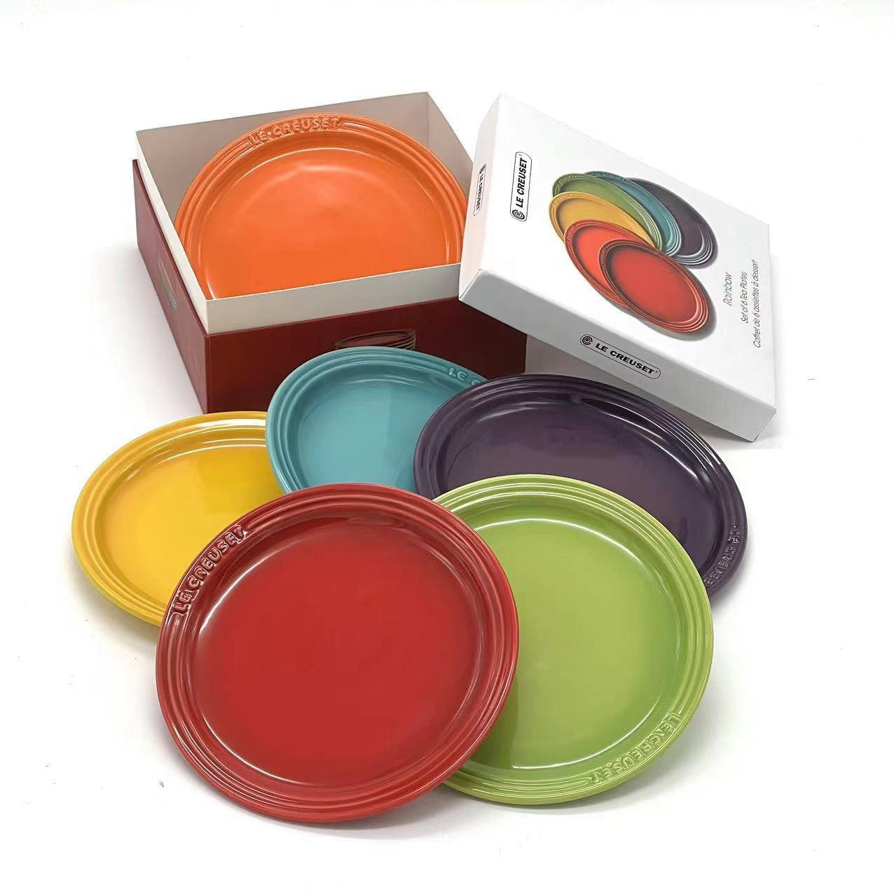 Conjunto de Pratos de Cerâmica Le Creuset Cool Color Resistente a Altas Temperaturas 18cm/23cm Prato de Flor Louça de Cozinha e Mesa