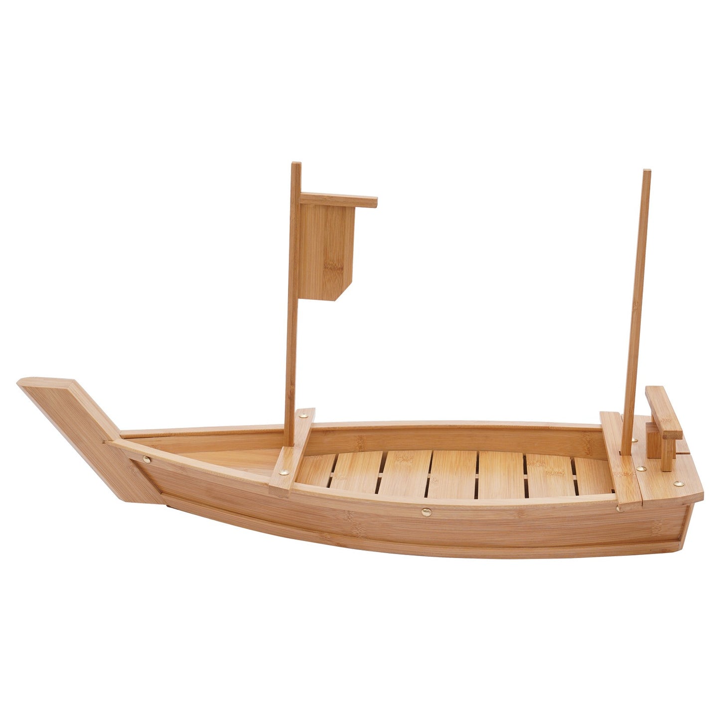 28in Bamboo Sushi Boat Serving Tray, 70cm Log Color Assembly Required Sushi Boat Serving Tray for Business or Personal Parties